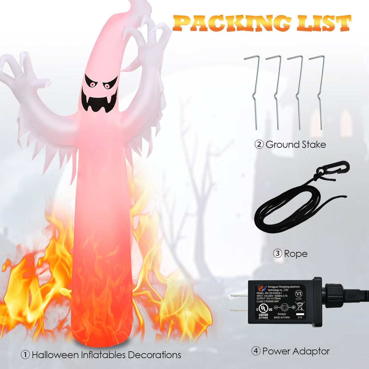Feet Halloween Inflatable Decoration with Built-in LED Lights