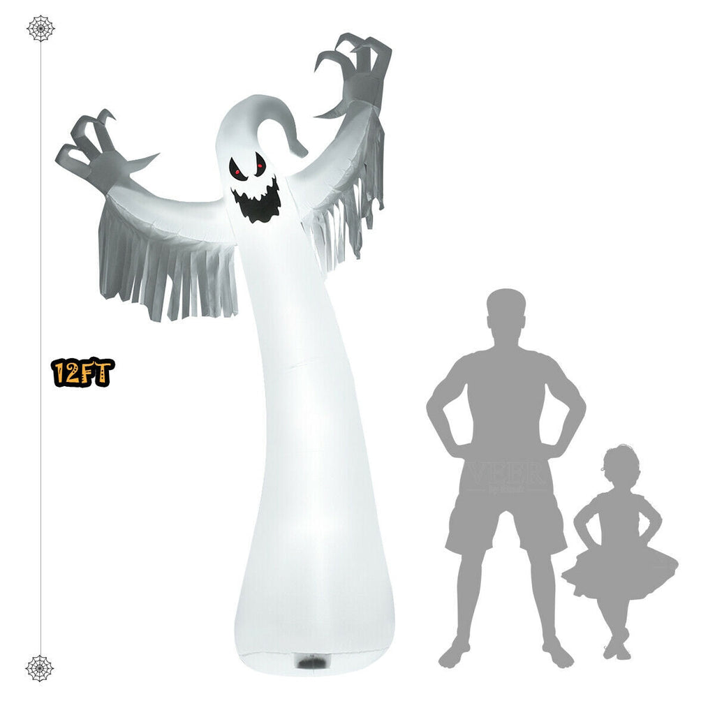 Feet Halloween Inflatable Spooky Ghost with Blower and LED Lights