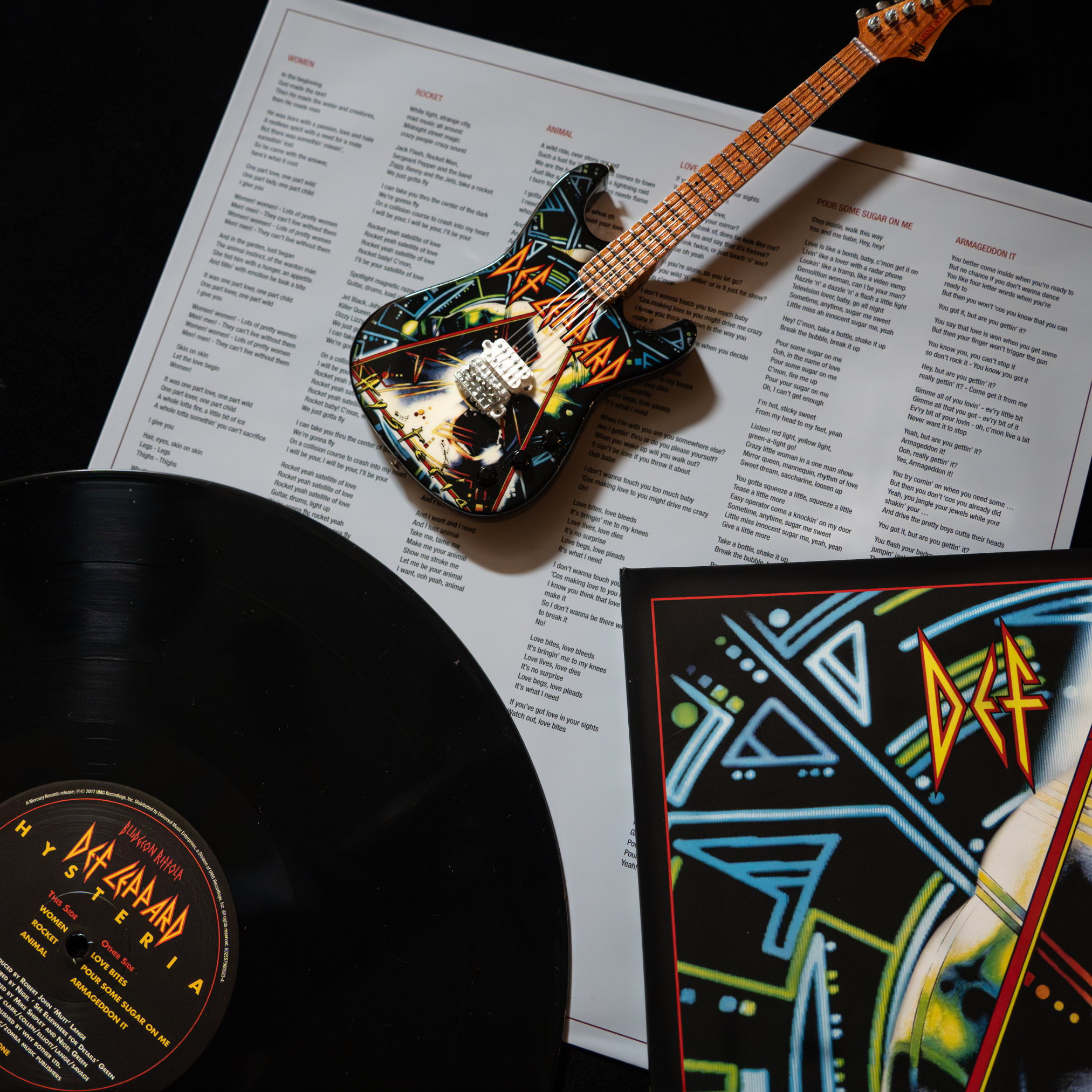 Def Leppard’s “Hysteria” Miniature Guitar