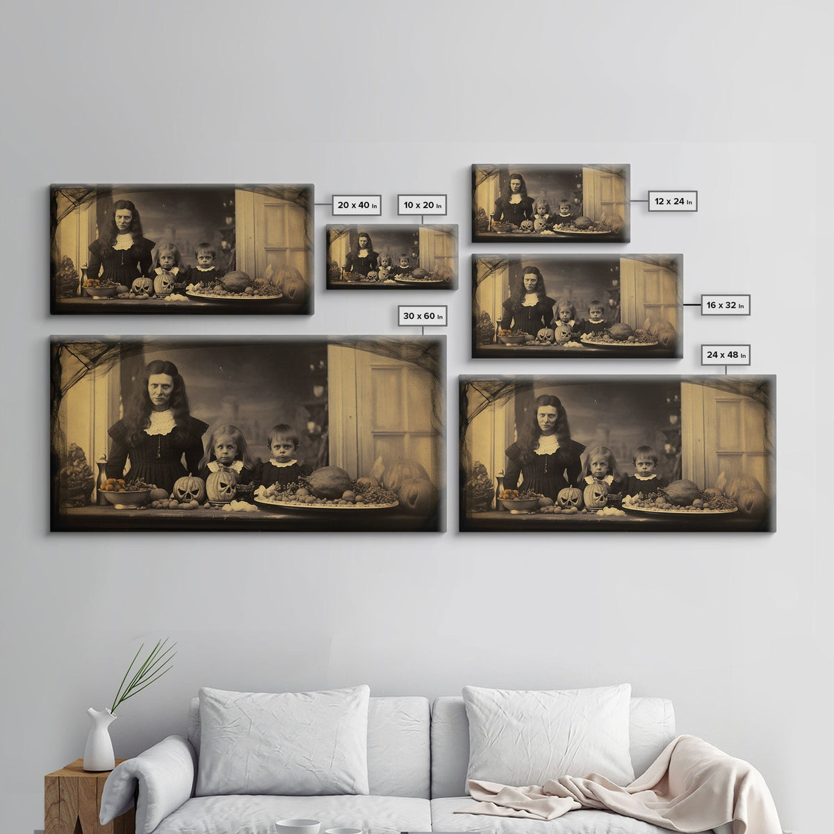 Gothic Victorian Haunted Art – Spooky Halloween Canvas Print by NuevArt