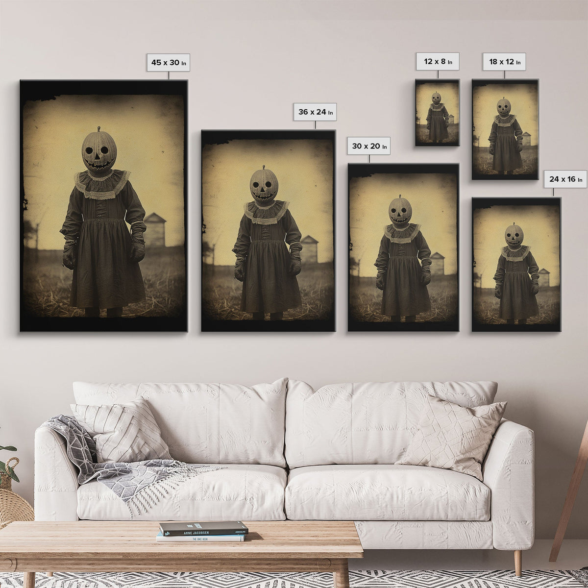 Creepy Halloween Canvas Print – Spooky Horror Wall Art by NuevArt