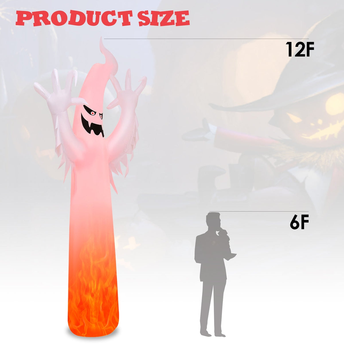 Feet Halloween Inflatable Decoration with Built-in LED Lights