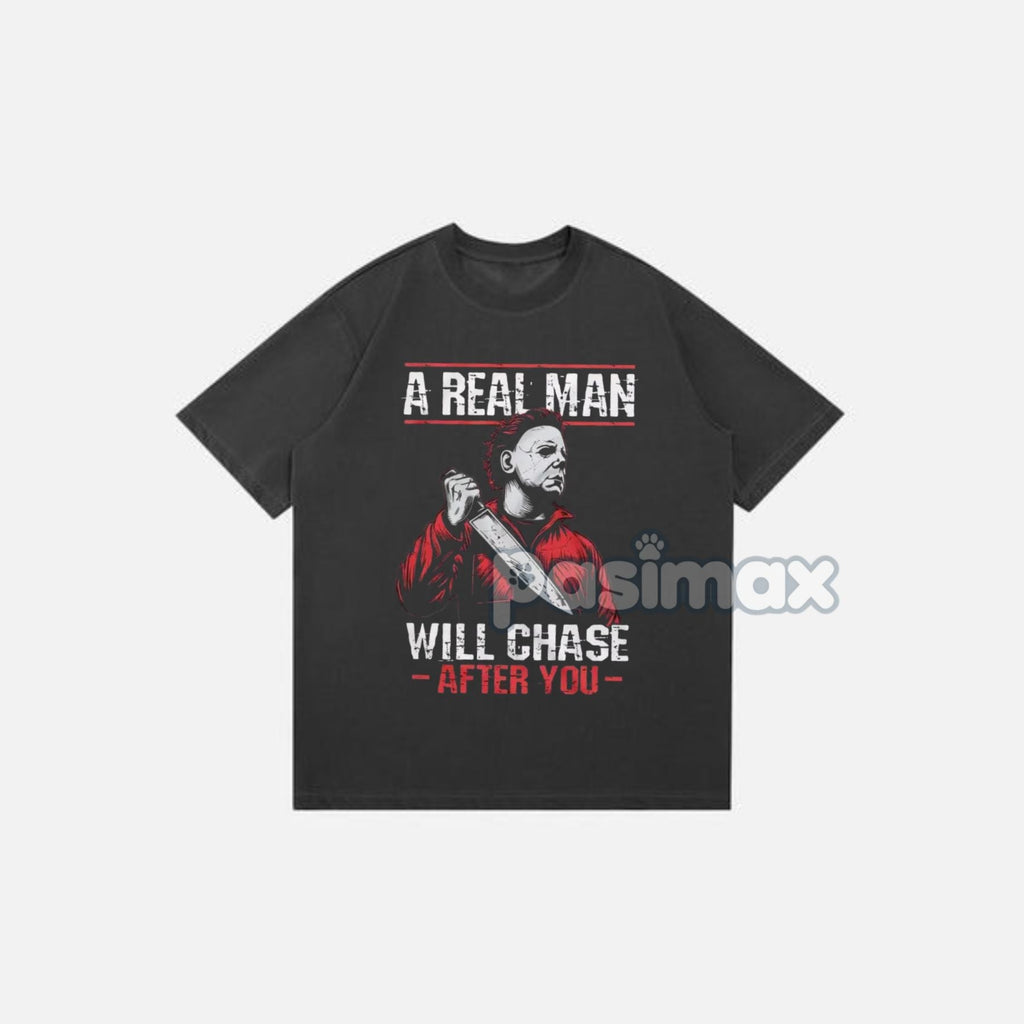 Scary Halloween Horror Movie T-Shirt - Serial Killer Graphic Tee For Him, Men's Apparel