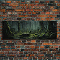 The Reclaimed Graveyard Panoramic Canvas Print – Spooky Halloween Decor by NuevArt