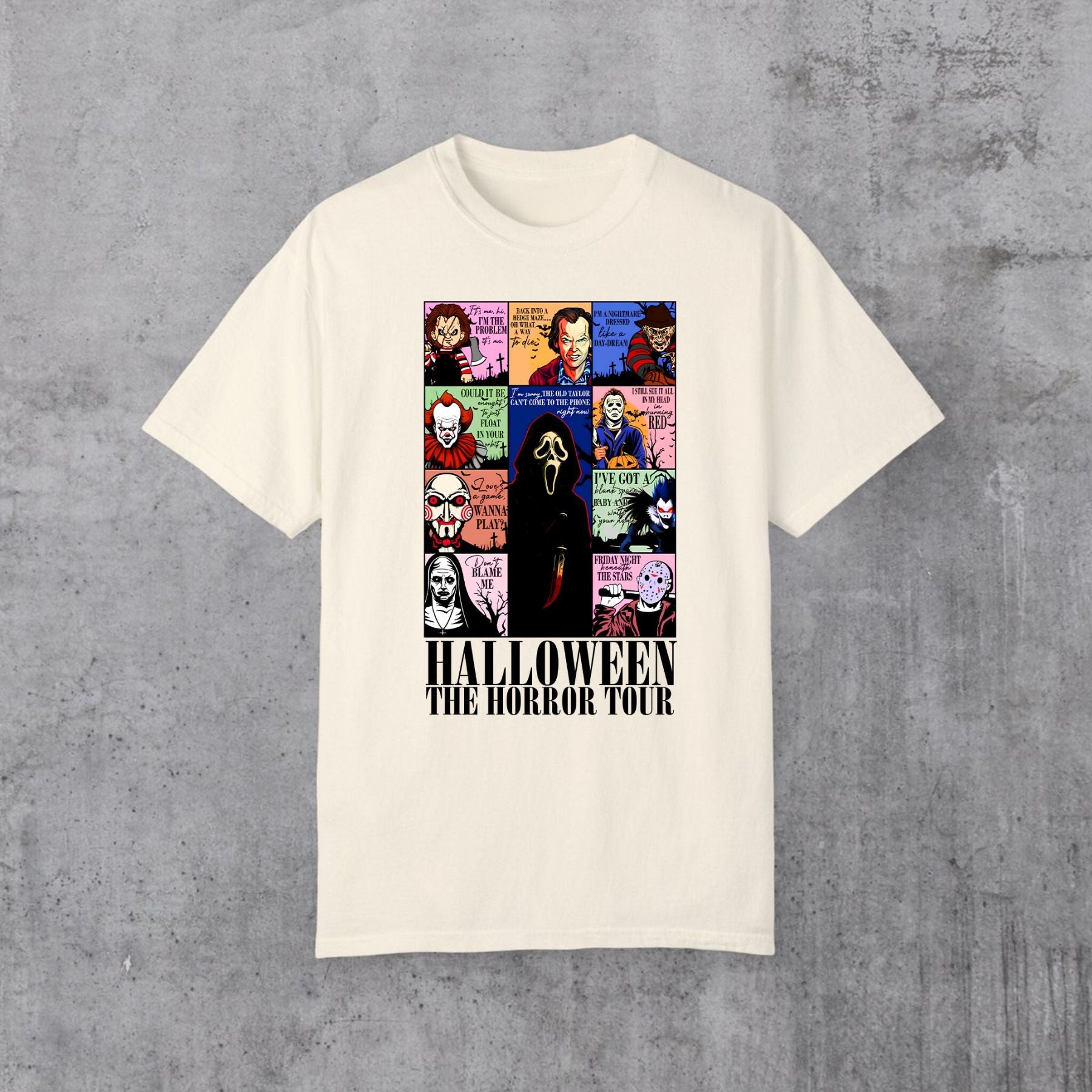 "The Horror Tour" T-Shirt - Creepy Halloween Graphic Tee, Vintage Style Horror Movie Fan Gift