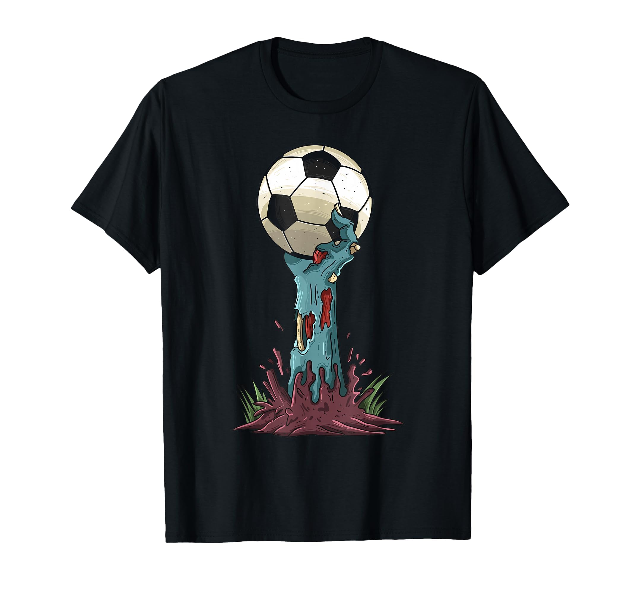 Zombie Hands Soccer Funny Horror Scary T-Shirt - Novelty Apparel Unisex