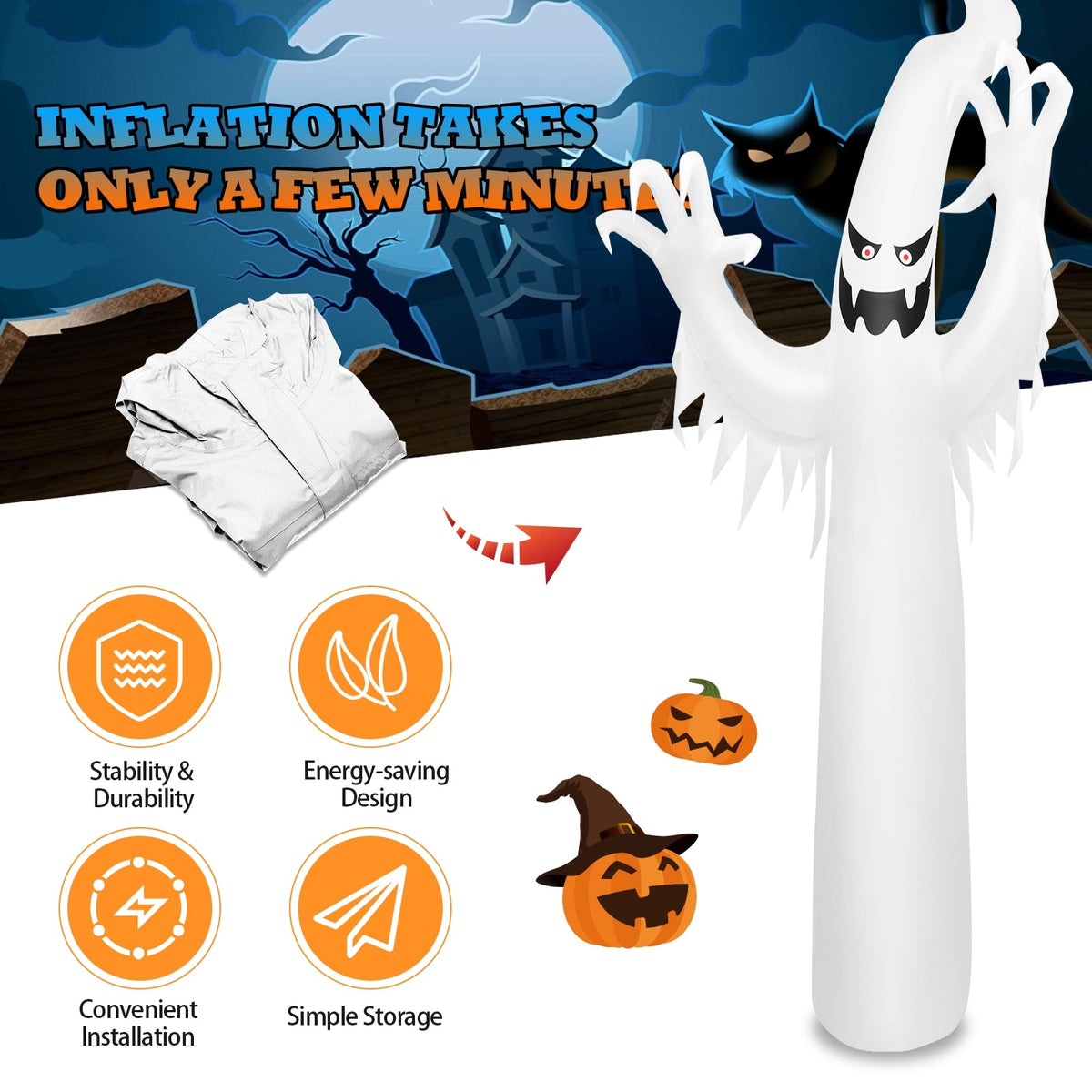 Feet Halloween Inflatable Decoration with Built-in LED Lights