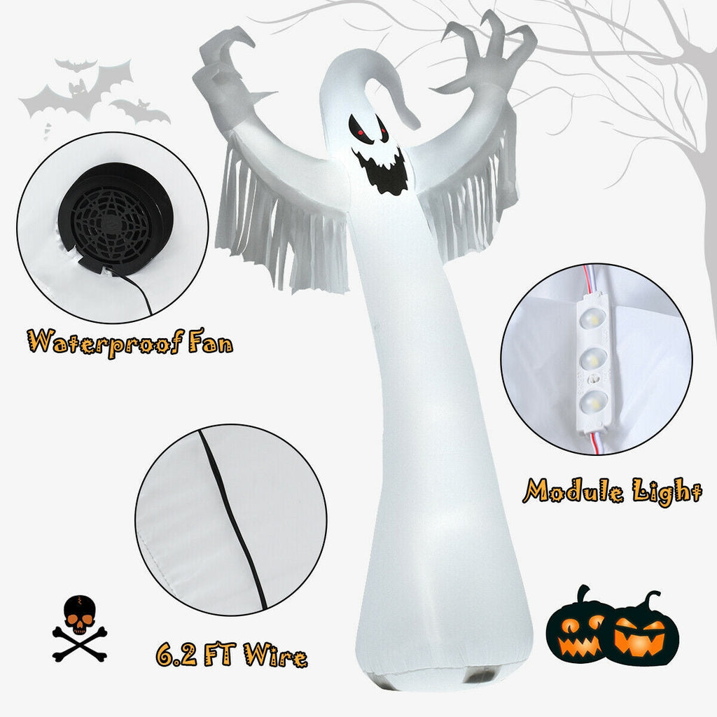 Feet Halloween Inflatable Spooky Ghost with Blower and LED Lights