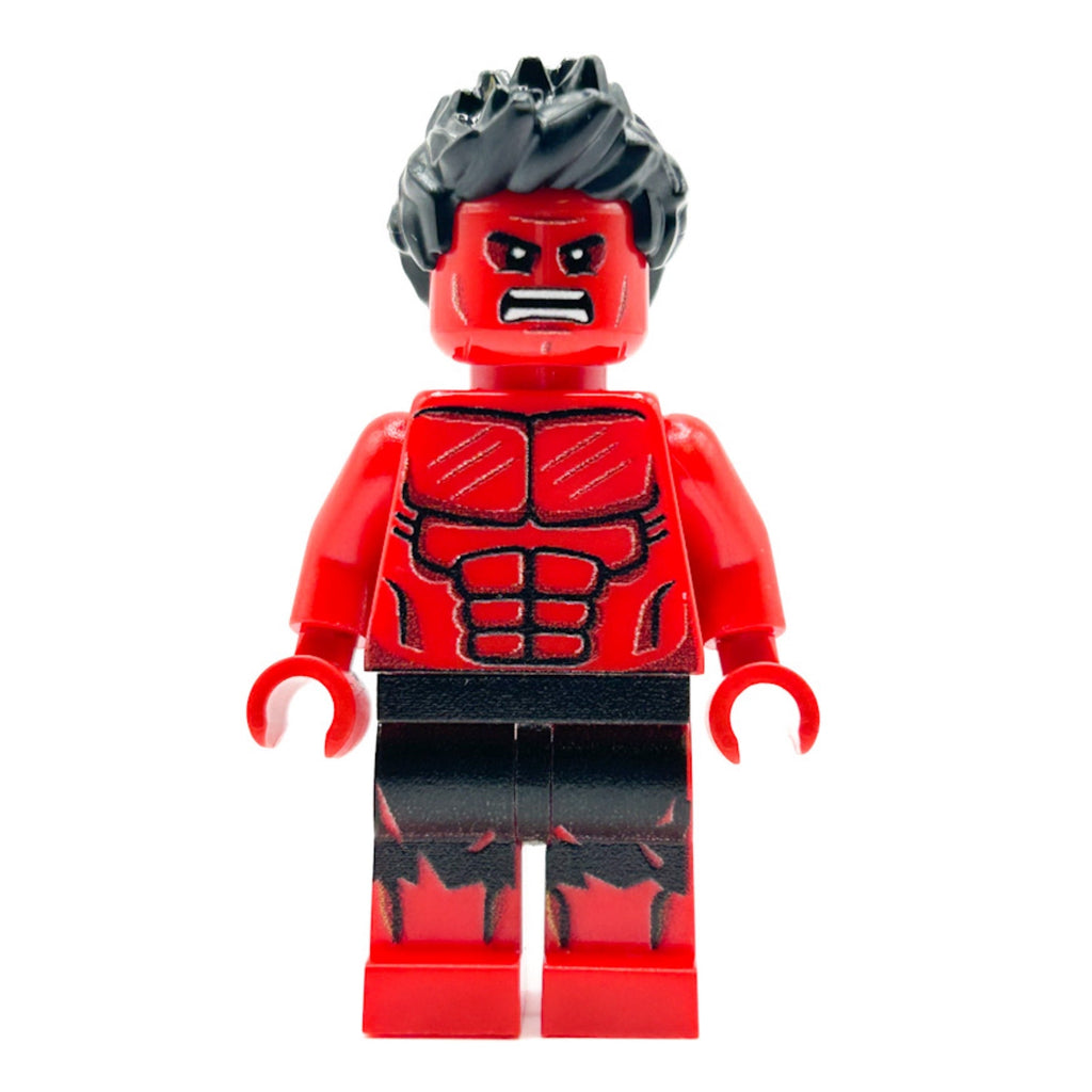 Red Hulk Custom Minifigure – Marvel LEGO Minifig by B3 Customs
