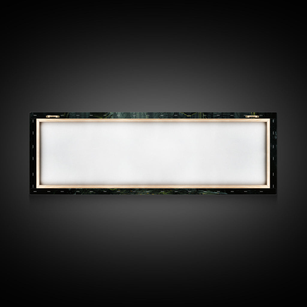 The Reclaimed Graveyard Panoramic Canvas Print – Spooky Halloween Decor by NuevArt