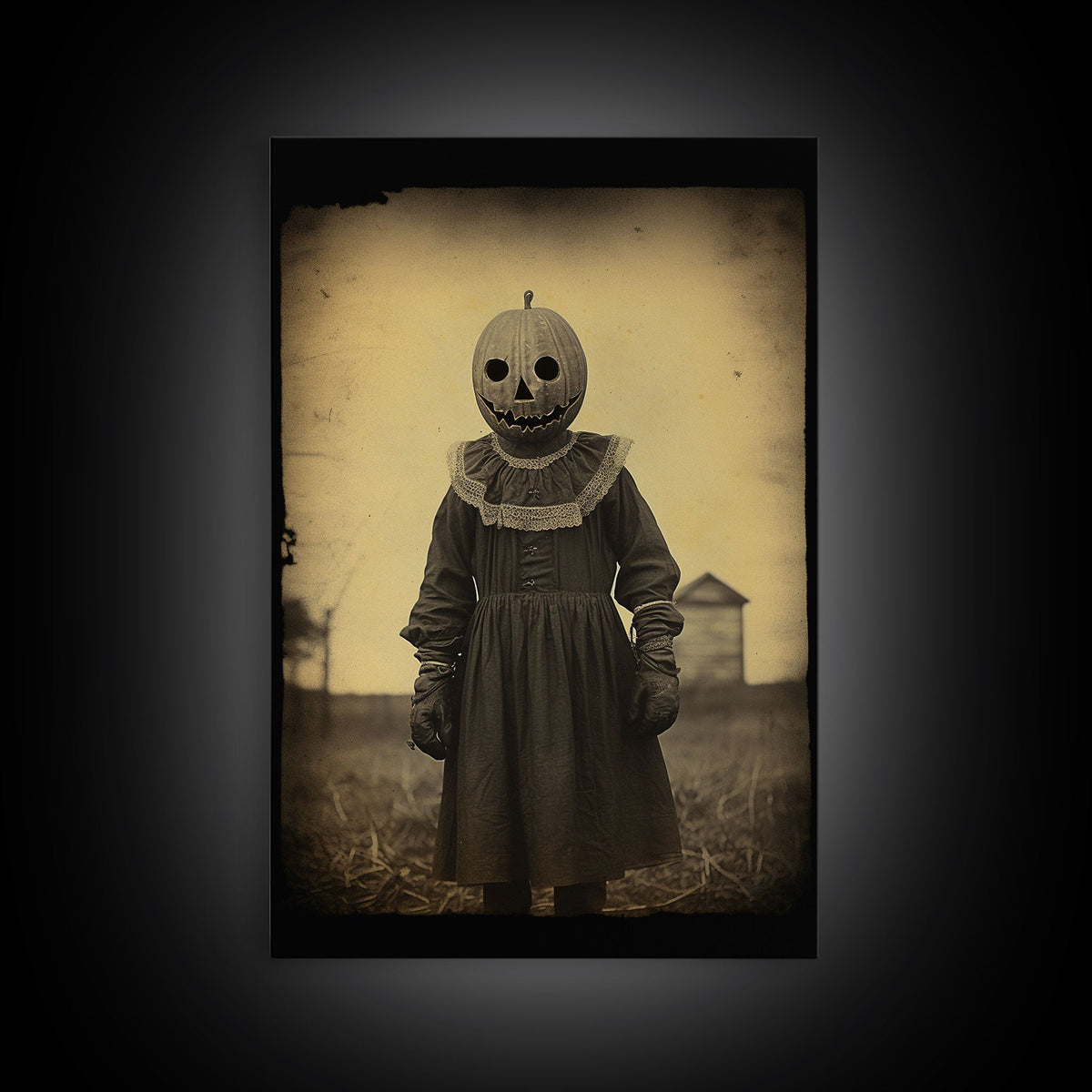 Creepy Halloween Canvas Print – Spooky Horror Wall Art by NuevArt