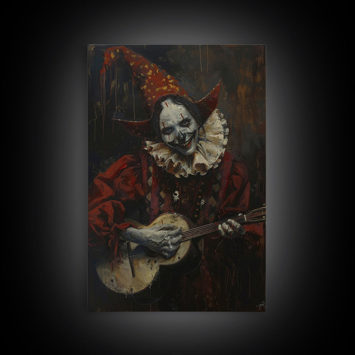 Creepy Clown Playing Guitar, 