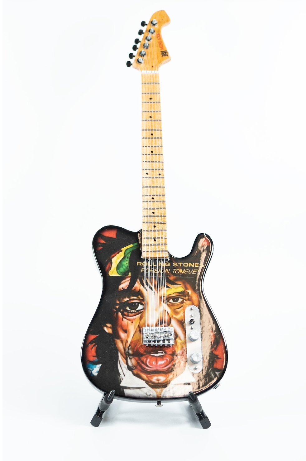 The Rolling Stones "Foreign Tongues" Miniature Guitar – Officially Licensed 10" (The Mini Axe)