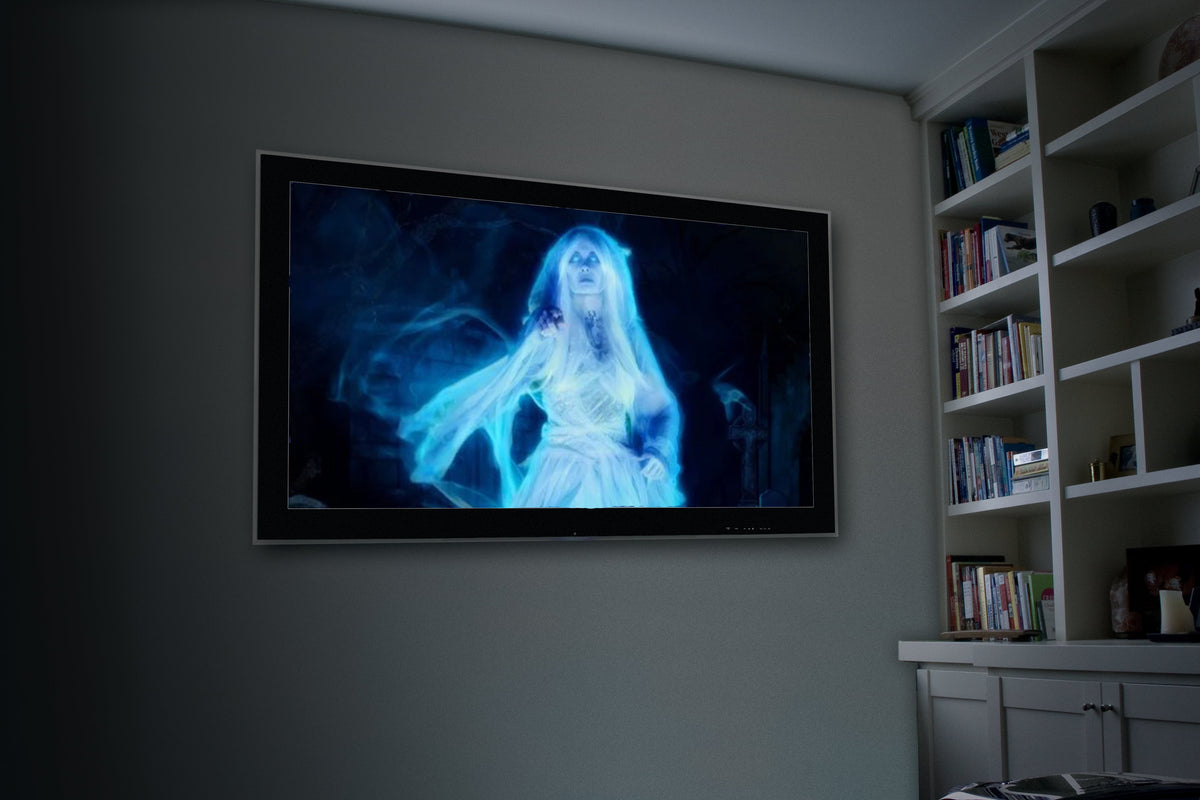 HoliScapes® USB Projector Kit - Ghostly Jump Scares + Projector + 5.5 ft x 9 ft Projection Screen