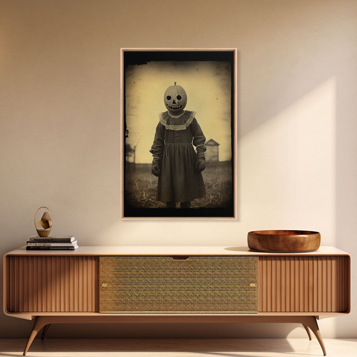 Creepy Halloween Canvas Print – Spooky Horror Wall Art by NuevArt
