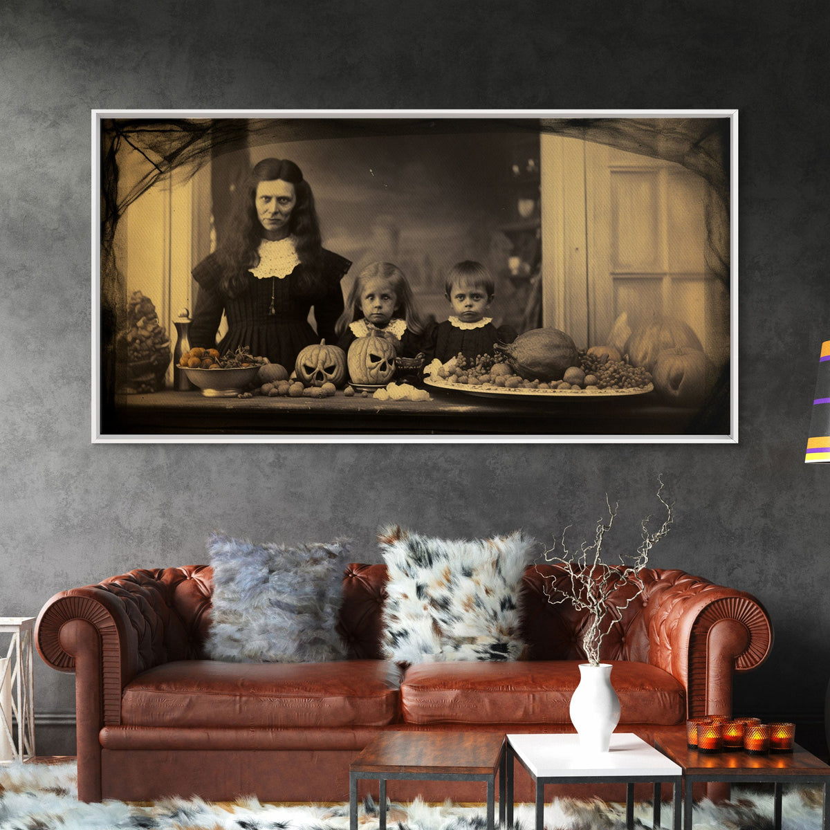 Gothic Victorian Haunted Art – Spooky Halloween Canvas Print by NuevArt