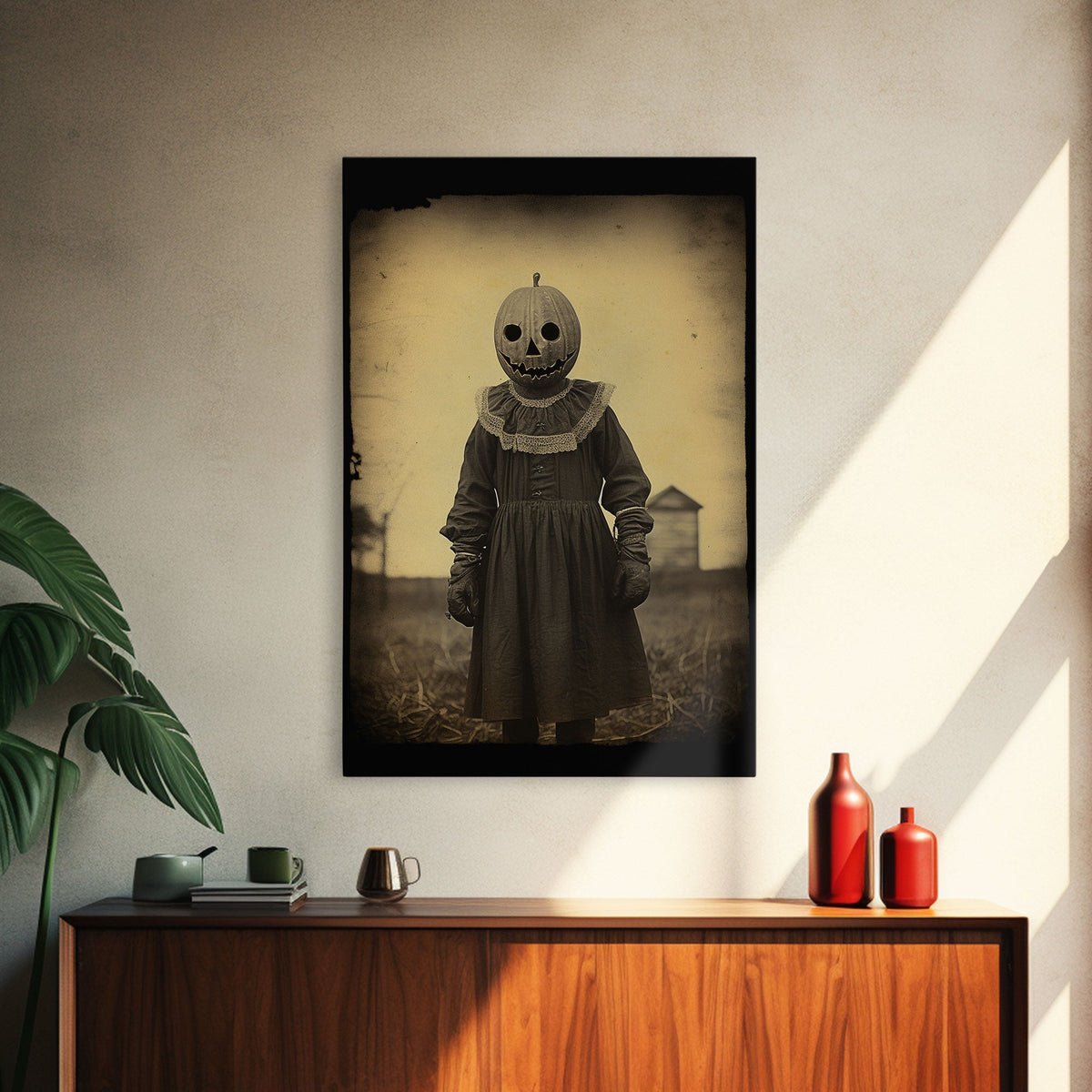 Creepy Halloween Canvas Print – Spooky Horror Wall Art by NuevArt