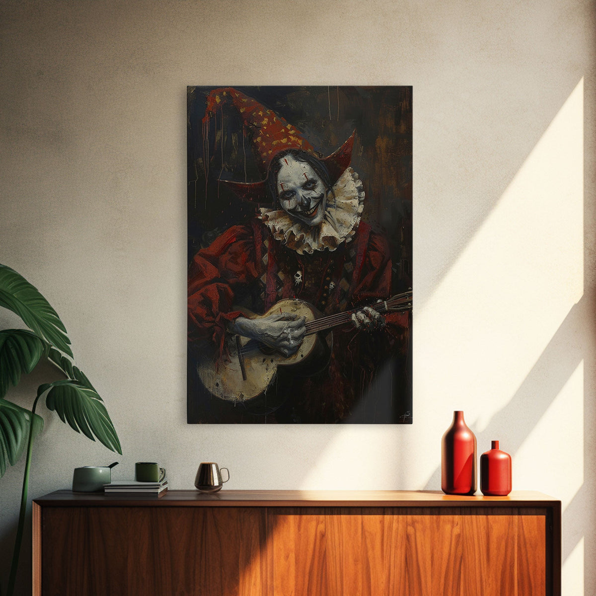 Creepy Clown Playing Guitar, 