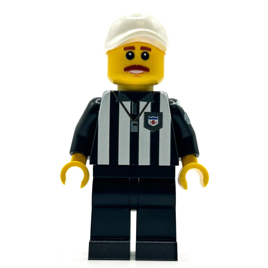 Football Referee Custom Minifigure – LEGO Minifig by B3 Customs (2 Skin Tones)