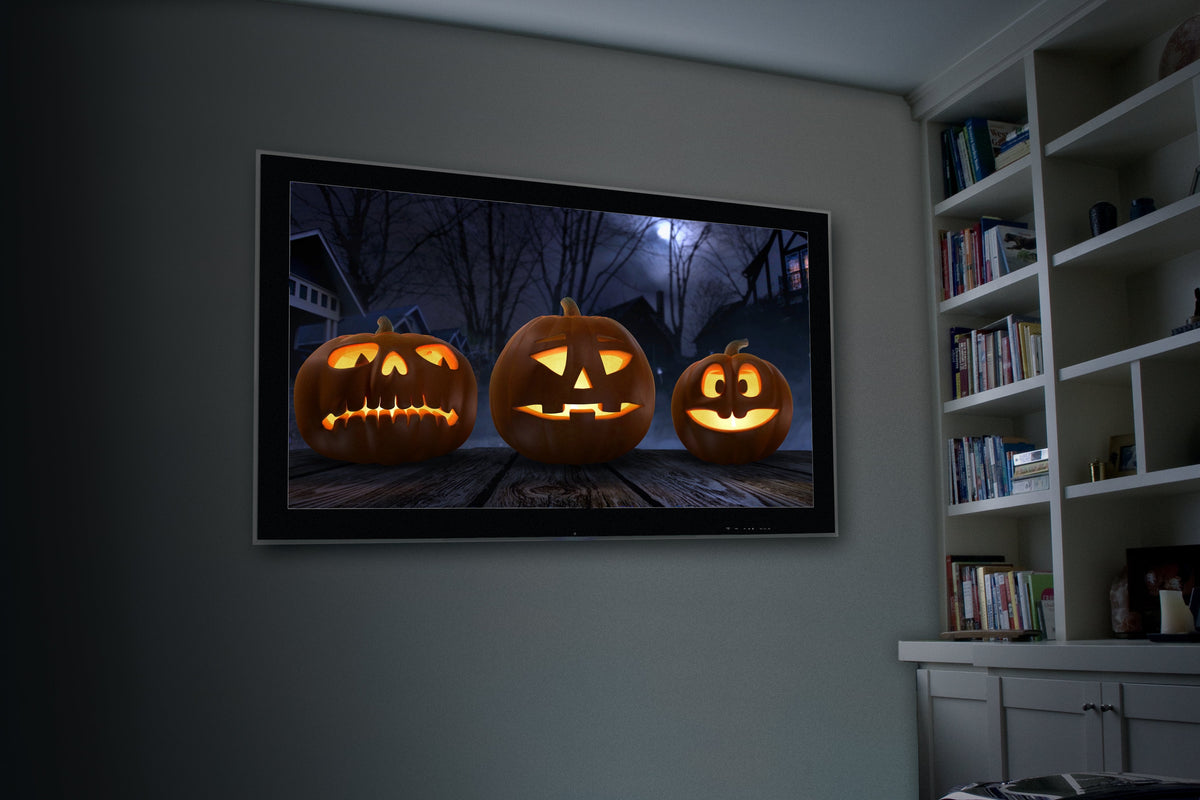 HoliScapes® USB Projector Kit - Jack-O’-Lantern Jamboree 2 + Projector + 48" x 72" Projection Screen