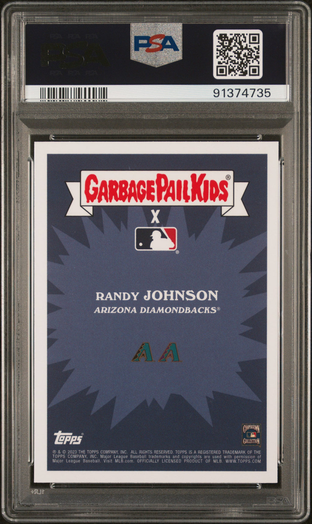 Graded 2023 Topps Garbage Pail Kids Randy Johnson #14A Retribution Randy Baseball Card PSA 10 Gem Mint