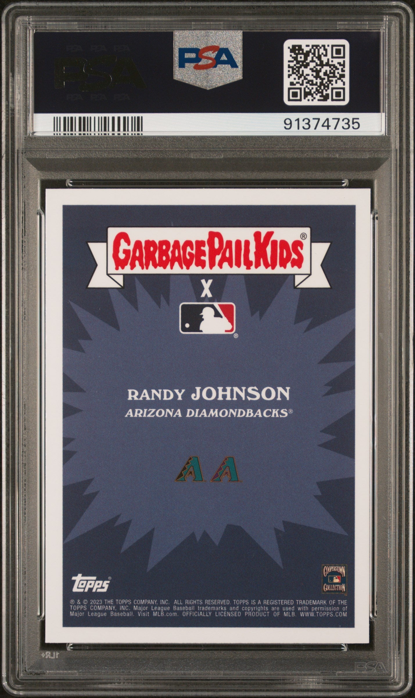 Graded 2023 Topps Garbage Pail Kids Randy Johnson #14A Retribution Randy Baseball Card PSA 10 Gem Mint