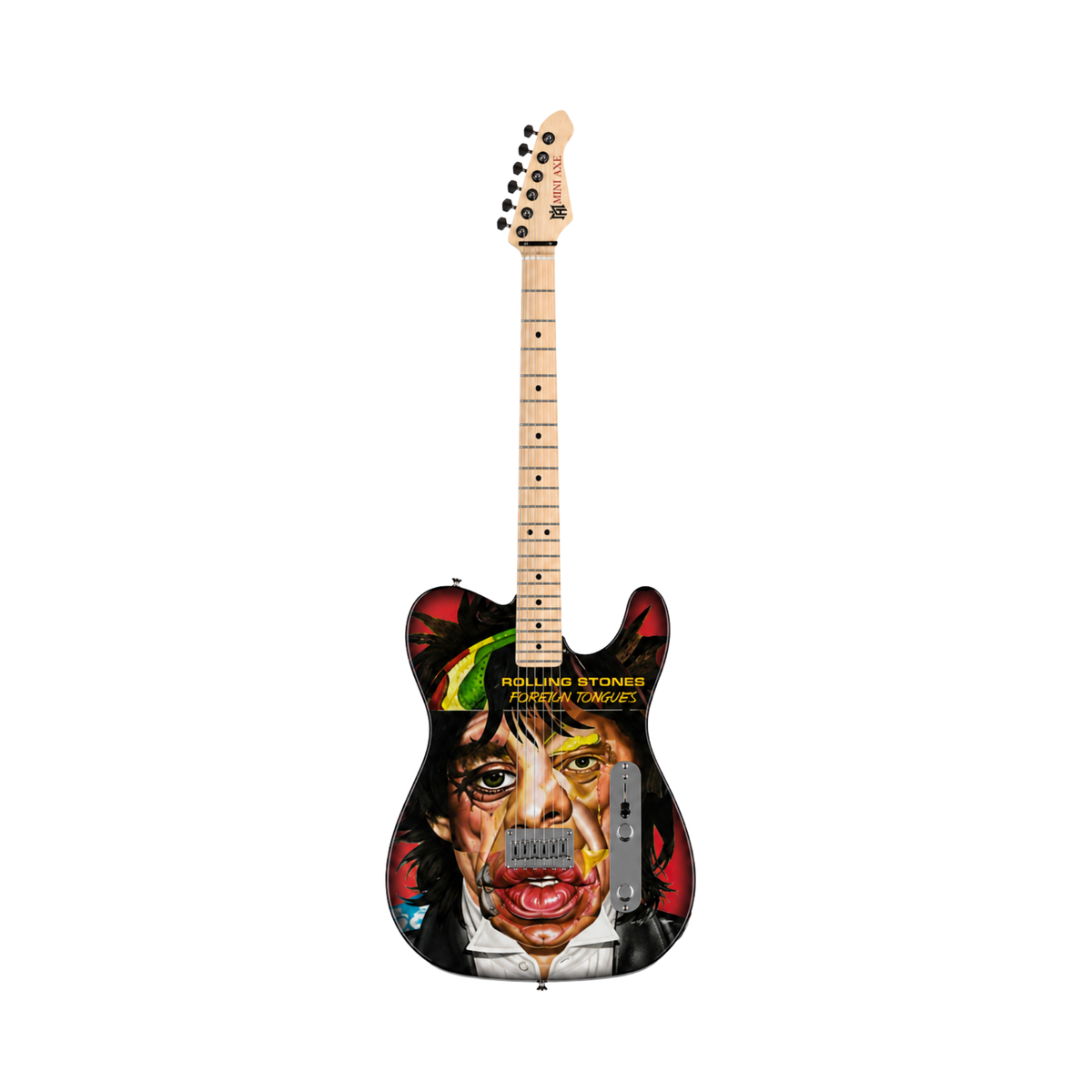 The Rolling Stones "Foreign Tongues" Miniature Guitar – Officially Licensed 10" (The Mini Axe)