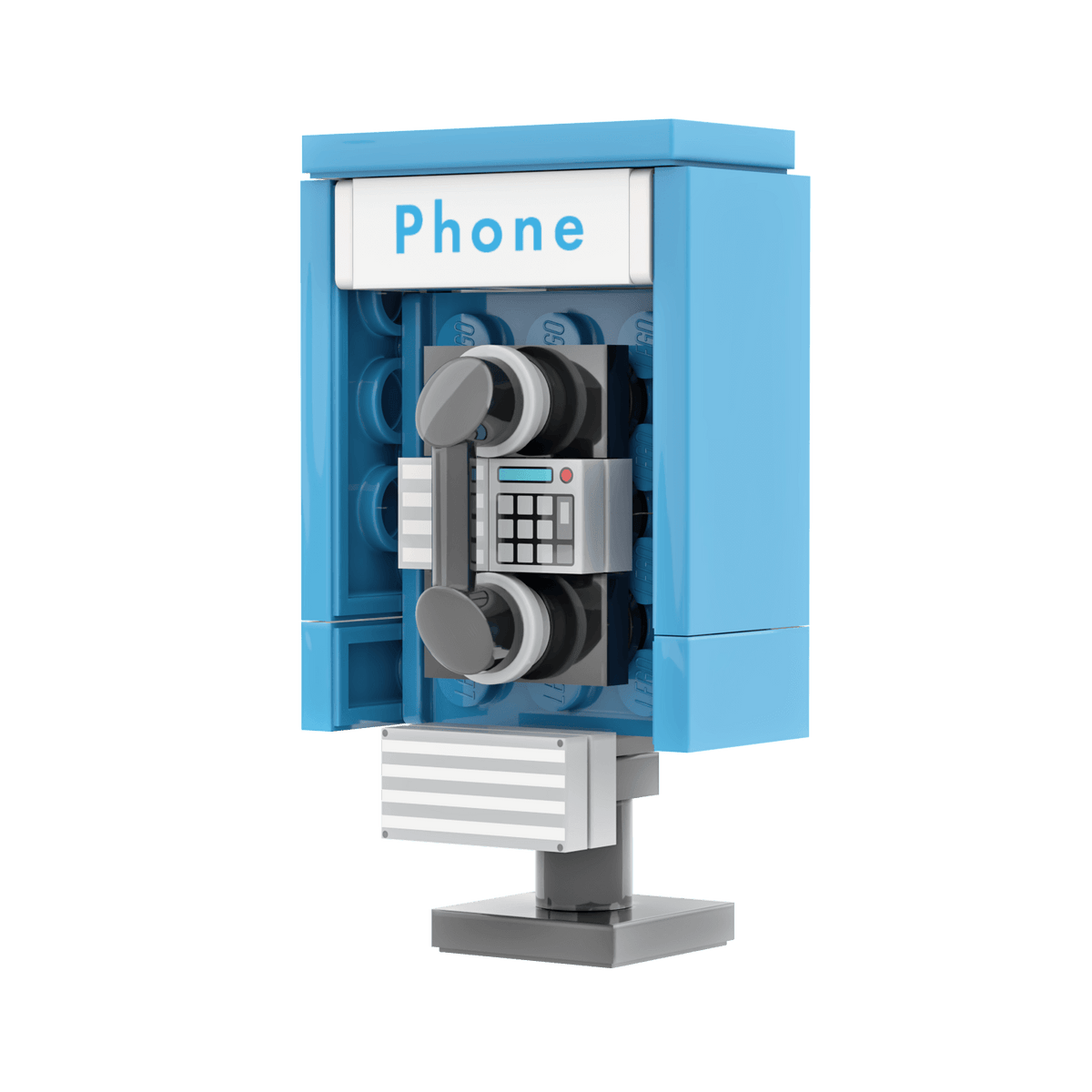 Phone Booth Custom Building Set – Retro Pay Phone LEGO Kit by StudBee