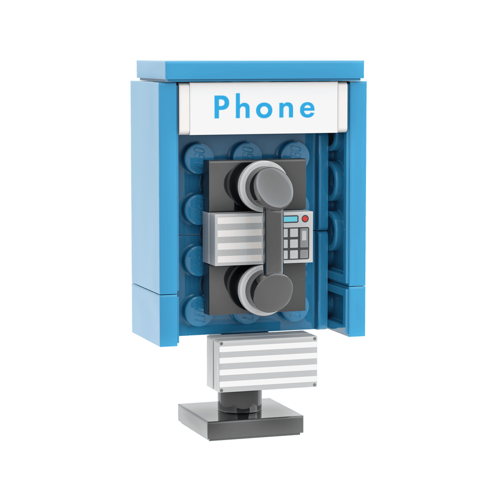 Phone Booth Custom Building Set – Retro Pay Phone LEGO Kit by StudBee