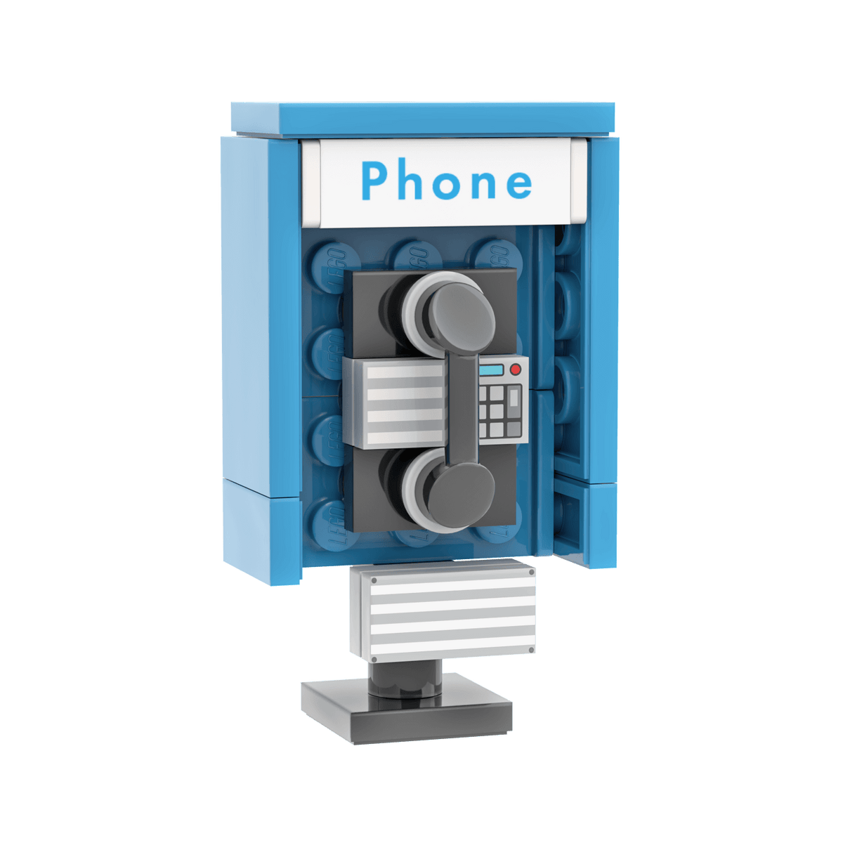 Phone Booth Custom Building Set – Retro Pay Phone LEGO Kit by StudBee