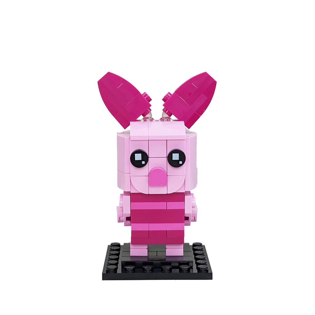 Piglet Brick Building Set – Winnie the Pooh Custom LEGO Kit by StudBee (103 Pieces)