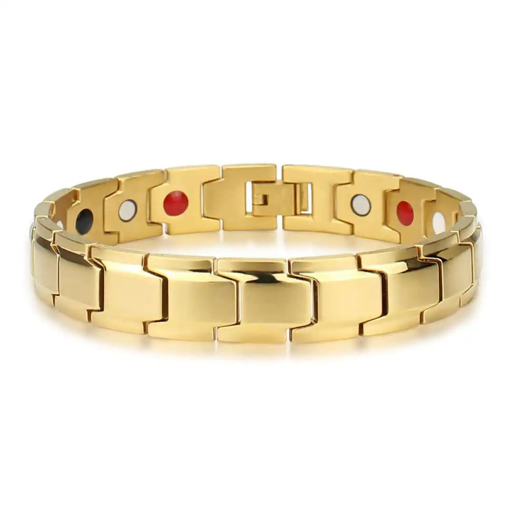 Men Red Copper Bracelet Business Style Double Strong Magnetic Therapy Bracelet For Arthritis Pain Relief Jewelry Accessories
