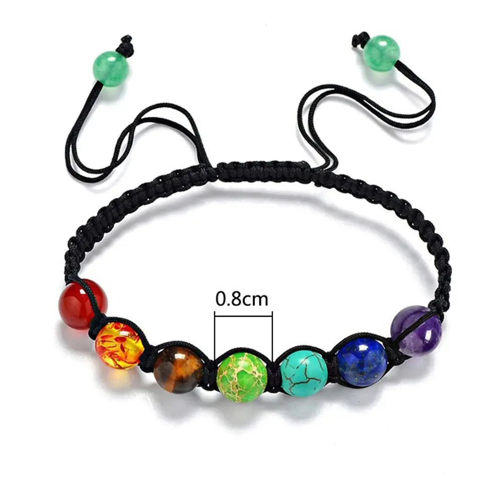 Stretchable Jewelry 8mm Bead Amethyst Tiger Eye Healing Balance 7 Chakra Bracelet Natural Stone Bangle Natural Stone Wristbands