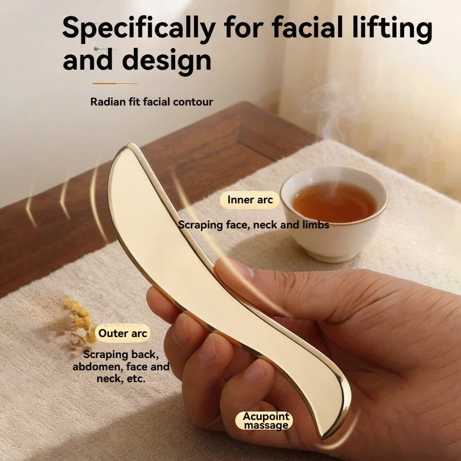 Pure Copper Scraping Board, Made of Solid Brass, Conducts Heat Quickly, Antibacterial, and Odorless
