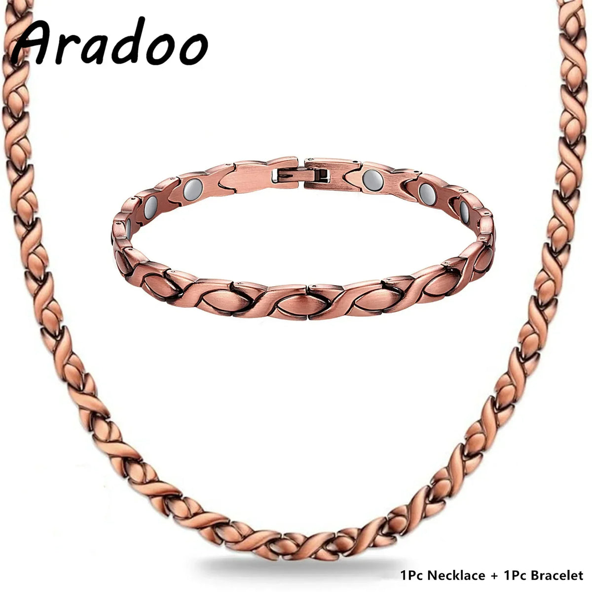 ARADOO Premium Copper Jewelry Set – Bracelet & Necklace Gift