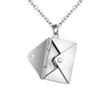 Portable Envelope Locket Necklace Confession Love You Stainless Steel Love Letter Envelope Pendant Engraved Pendant Jewelry