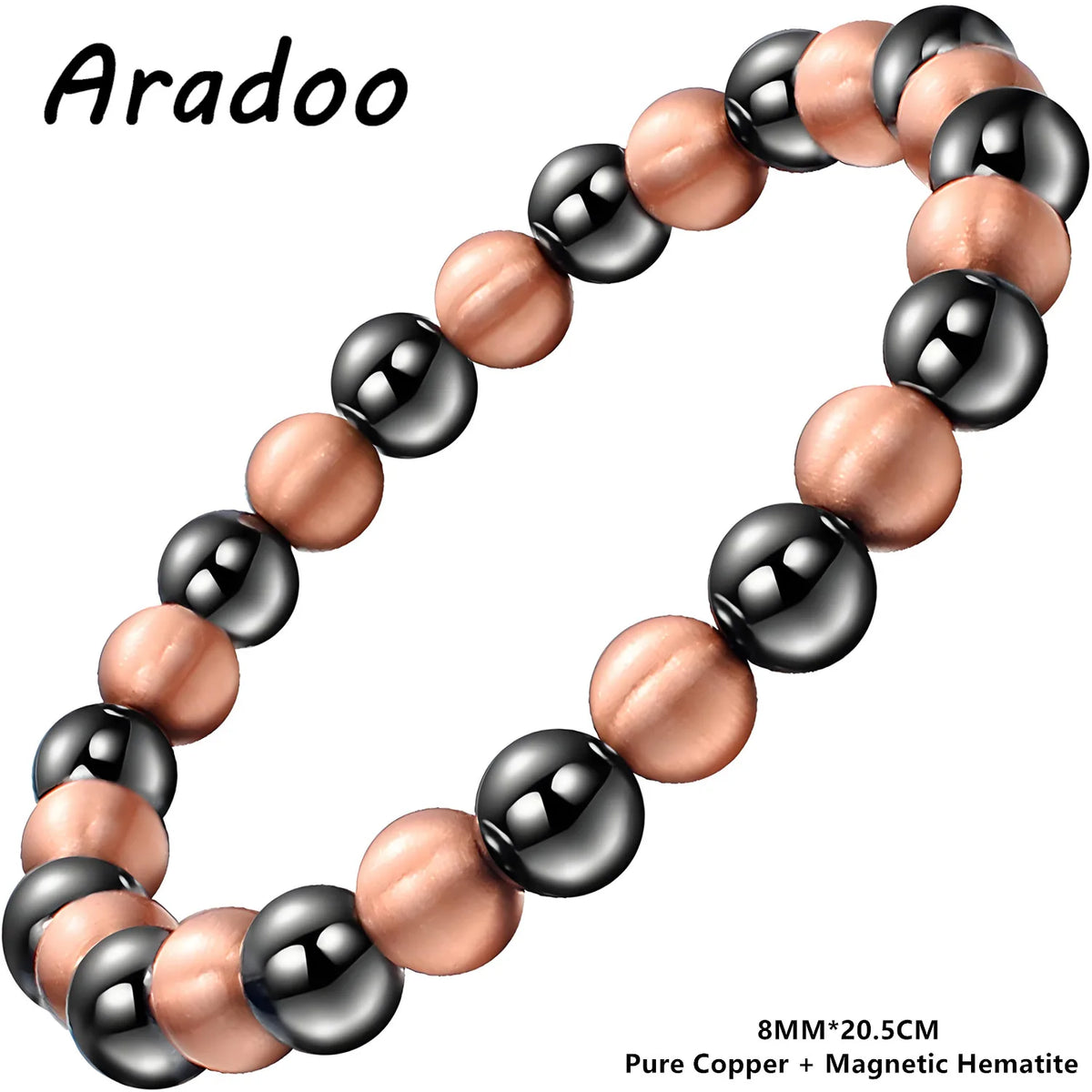ARADOO Pure Copper Beaded Bracelet – Unisex Energy Jewelry Gift