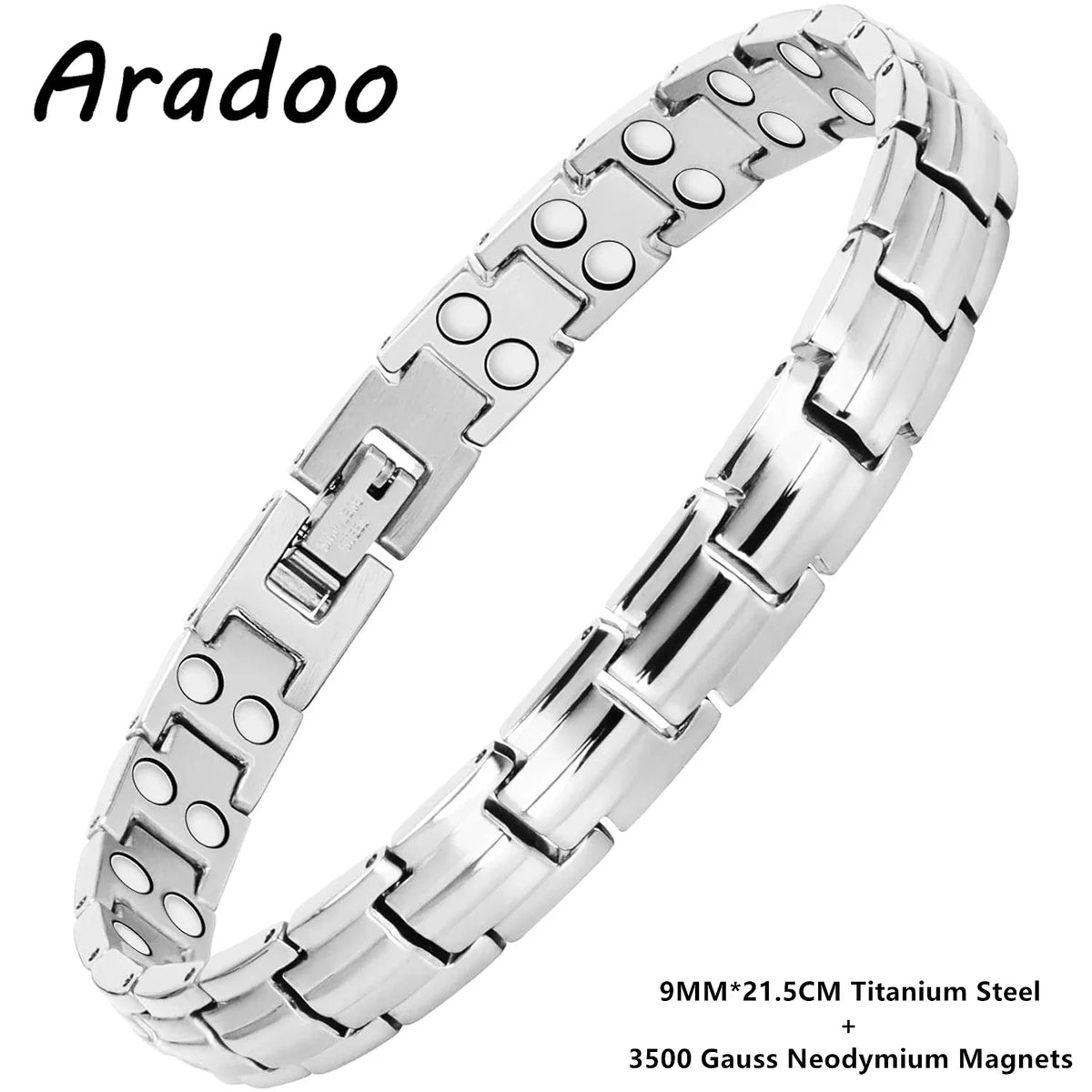 ARADOO Preumium Pure Copper Bracelet in a stylish design, featuring titanium steel and neodymium magnets.