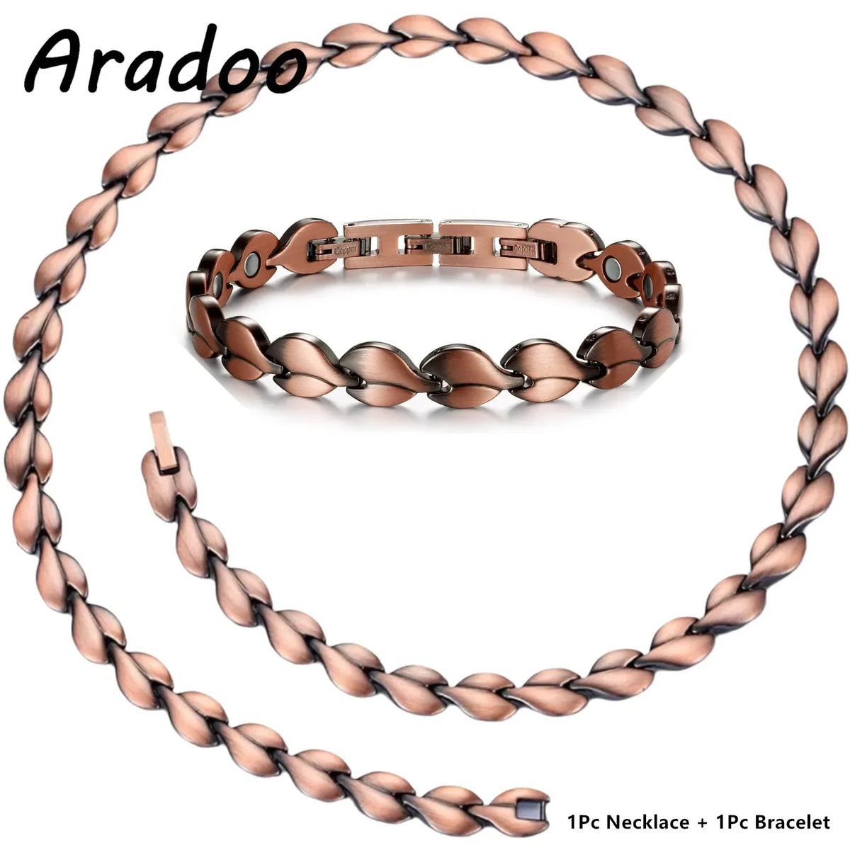 ARADOO Premium Copper Jewelry Set – Bracelet & Necklace Gift