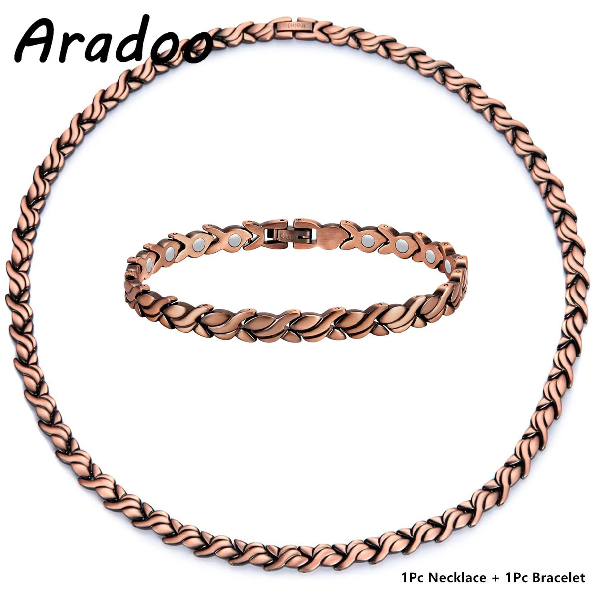 ARADOO Premium Copper Jewelry Set – Bracelet & Necklace Gift