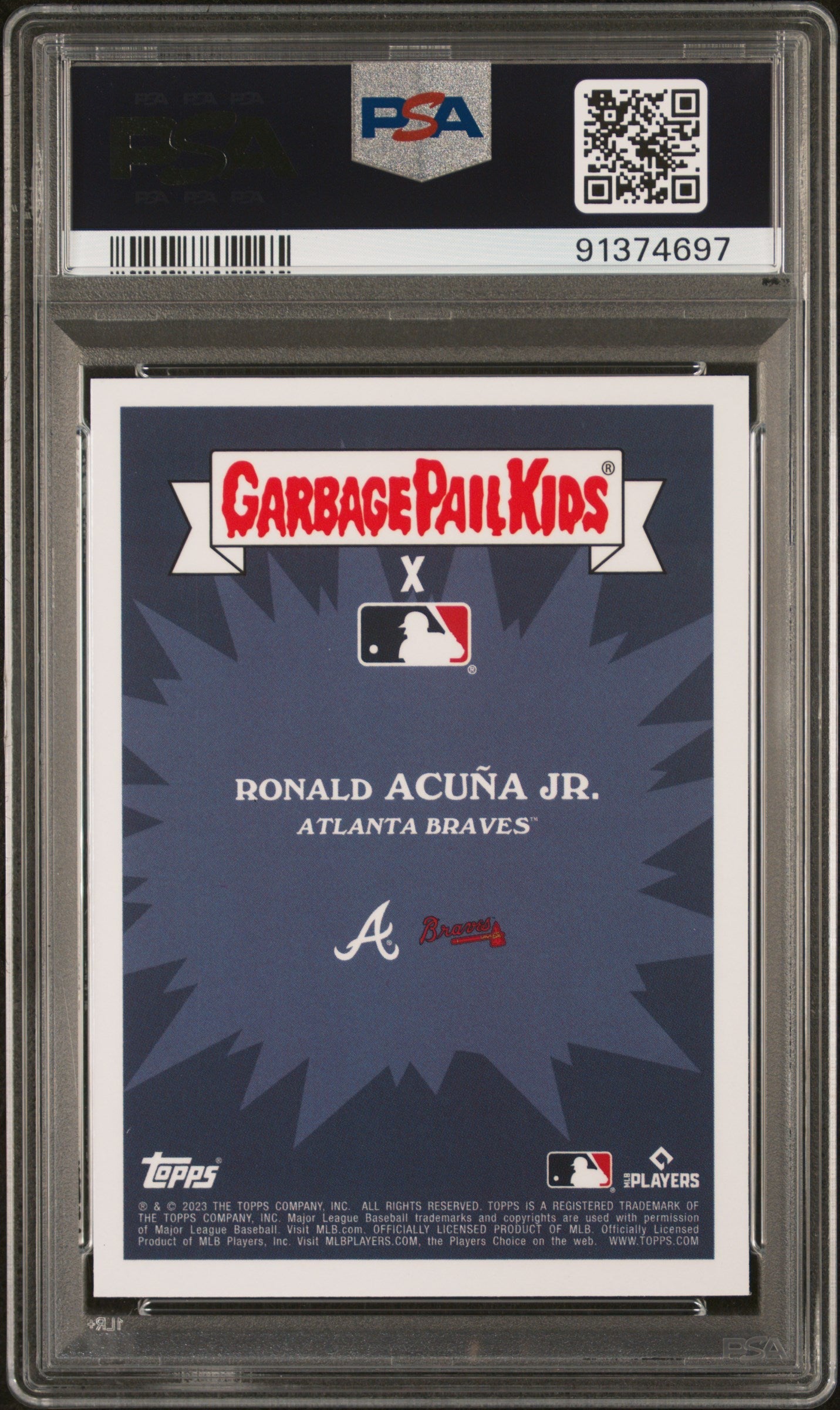 Graded 2023 Topps Garbage Pail Kids Ronald Acuna Jr. #9A Razzle Dazzle Ronald Baseball Card PSA 10 Gem Mint