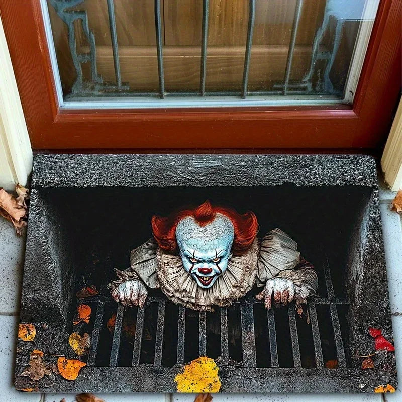 Halloween Clown Doormat – Horror Theme Anti-Slip Entry Mat by VIKAMA