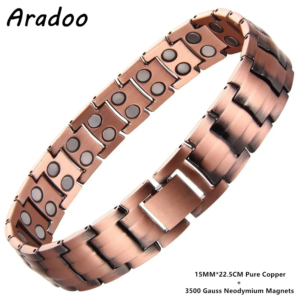 ARADOO 99.9% Pure Copper Bracelet – Double-Row Magnetic Jewelry Gift