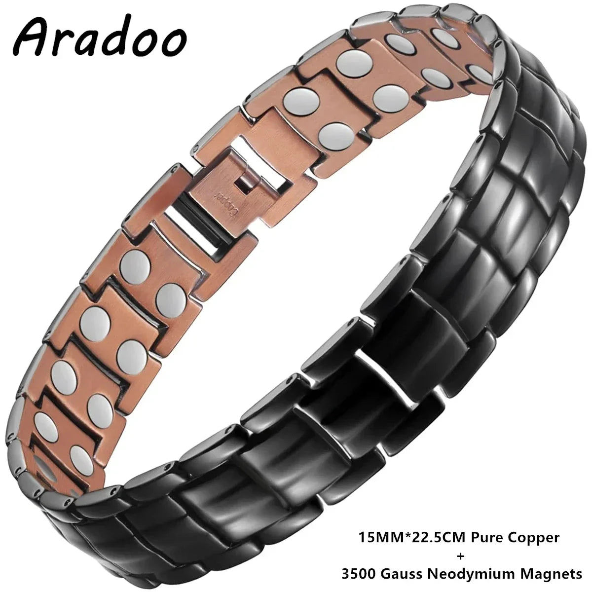 ARADOO 99.9% Pure Copper Bracelet – Double-Row Magnetic Jewelry Gift