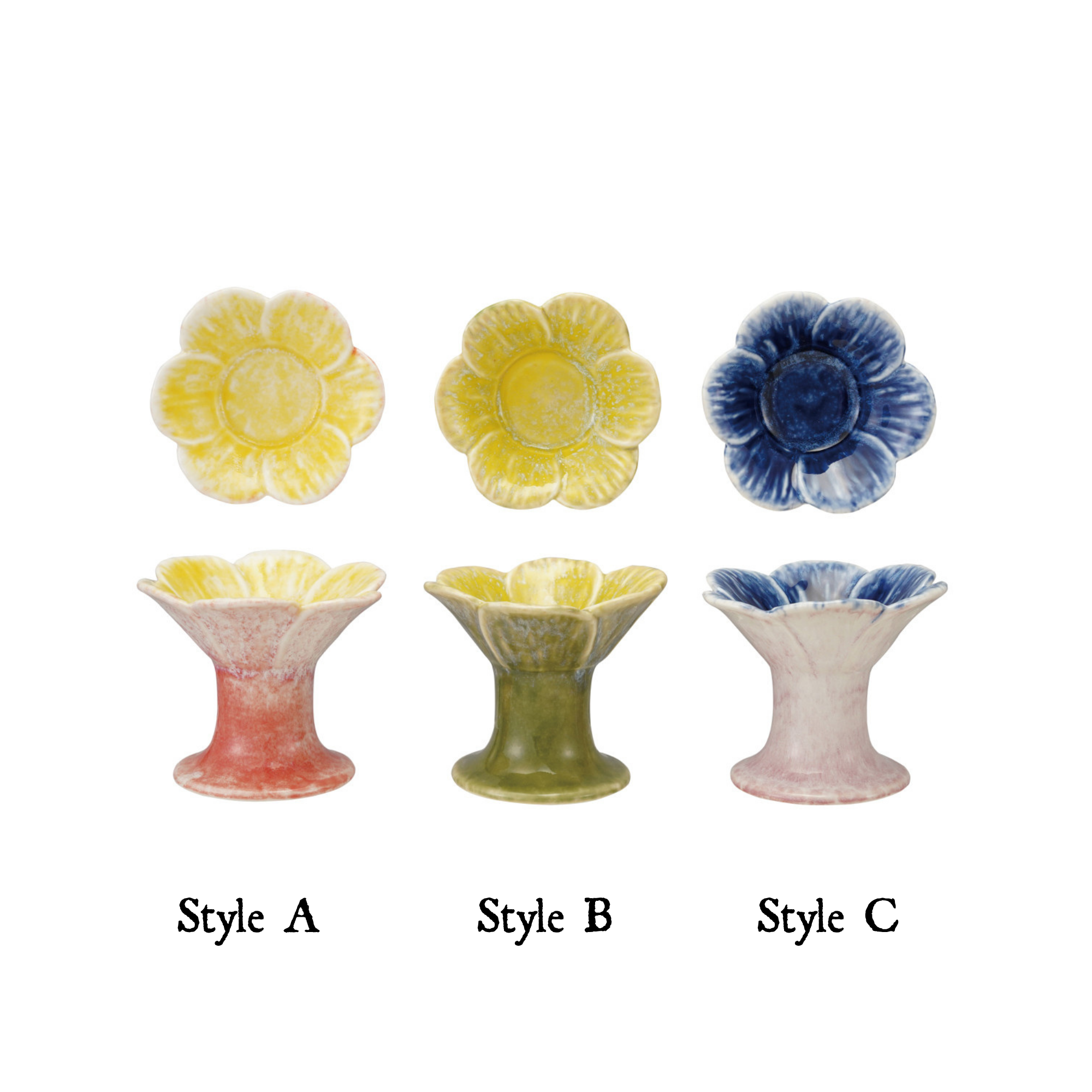 Ceramic Flower Footed Tealight Holder