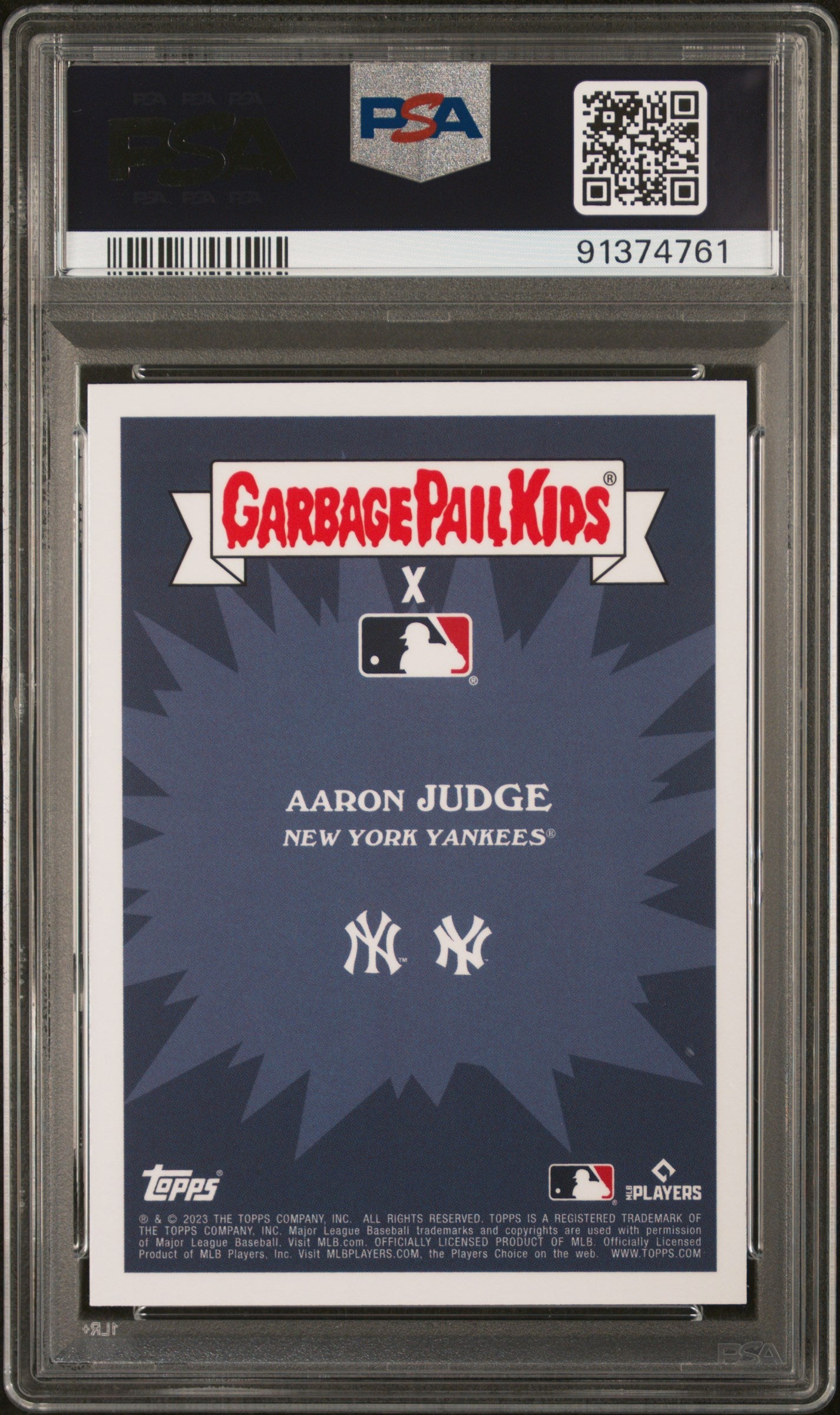 Graded 2023 Topps Garbage Pail Kids Aaron Judge #10A Avenging Aaron Baseball Card PSA 10 Gem Mint