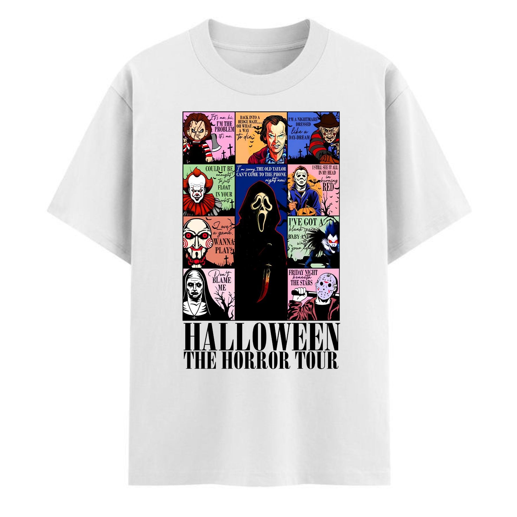 "The Horror Tour" T-Shirt - Creepy Halloween Graphic Tee, Vintage Style Horror Movie Fan Gift