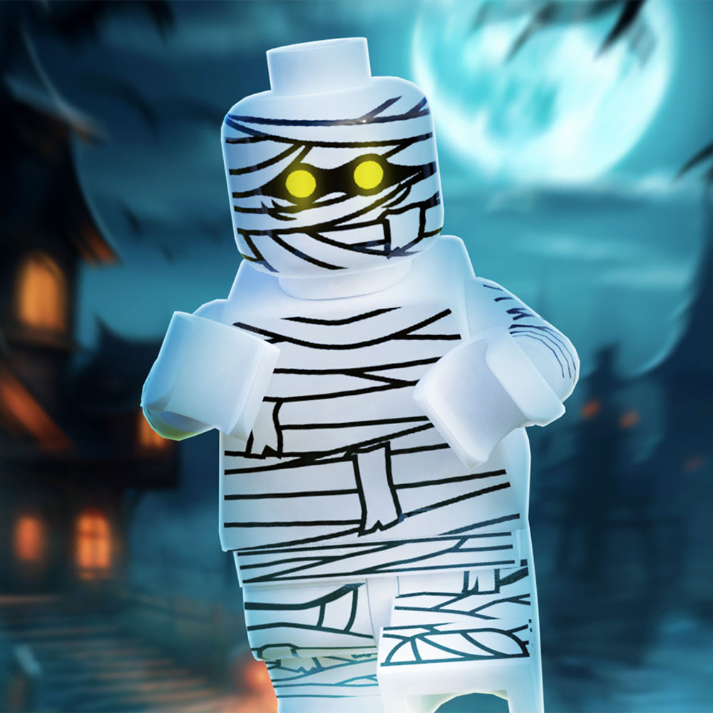 Halloween Mummy Custom Minifigure – Spooky LEGO Minifig by B3 Customs