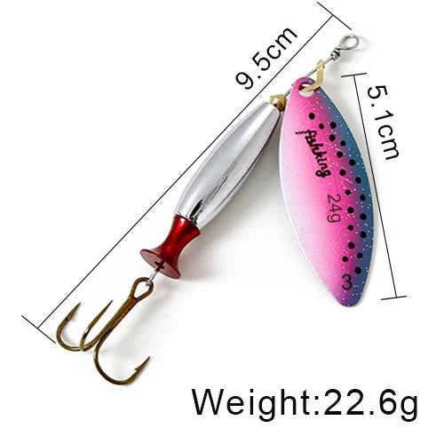 FISH KING Metal Spinner Lure | Long Cast Hard Bait for Bass, Pike, and Saltwater Fishing