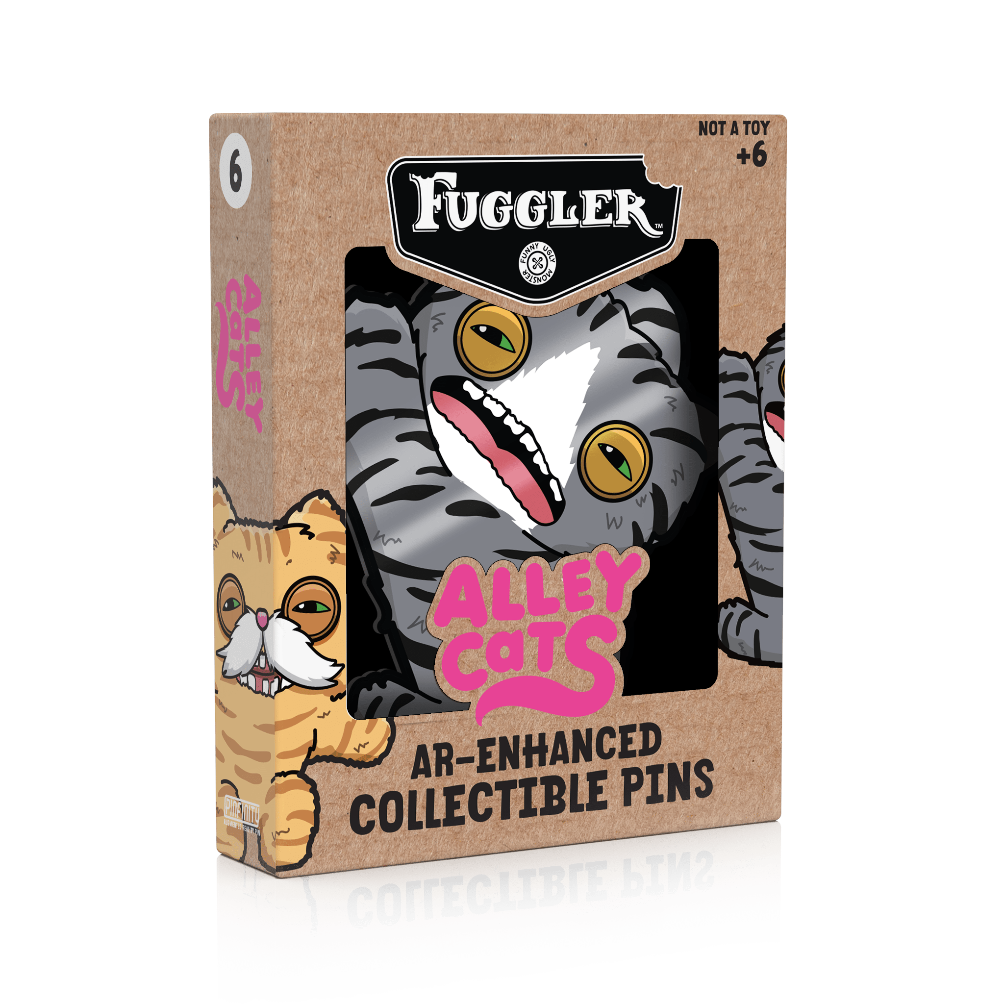 Fuggler - Alley Cats Wide-Eyed Cat AR Pin